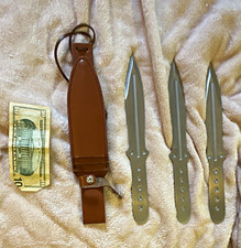 Zel Zytel II John Bailey Throwing Knife Set Stainless Full Tang Sheath 1995 picture