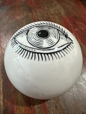 Rare Authentic Fornasetti Ceramic Eye Paperweight Sand Filled Original Blue Base picture