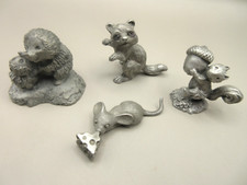 Spoontiques Raccoon Mouse + Little Gallery Squirrel Hedgehogs Pewter Figurine picture