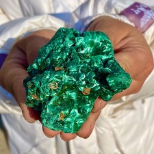 161G Natural glossy velvet Malachite transparent cluster rough mineral sample picture