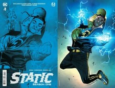 Static (Season One) #1 Coipel & Anderson Blue Foil Team Variant Cover DC 2021 picture