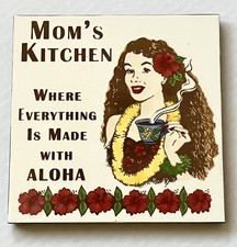Hawaiian Hand Painted Moms Kitchen Ceramic Tile Made In Kauai Hawaii 6x6 New picture