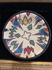 Vintage Navajo Wedding Basket 8 Inches Native American Paiute Woven Boho Art picture