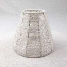 Glass Beaded Empire Lamp Shade Small Washer Fitting Metal Frame 5.5