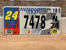 2009 Mississippi license plate, Jeff Gordon NASCAR picture