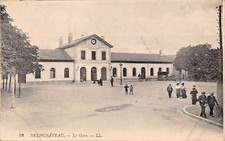 NEUFCHÂTEAU  FRANCE~LOT OF 2 L LEVY PHOTO POSTCARDS-LA GARE & LES TANNERIES picture