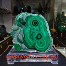 18.5LB Rare Natural Malachite Quartz Crystal Mineral specimens Reiki Decor+stand picture
