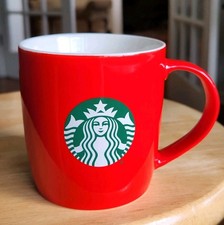Starbucks Red Ceramic Coffee Mug 2021 Classis Green Siren Logo Holiday 11oz picture