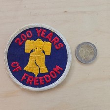 VTG 1976 Bicentennial 200 Years Of Freedom Liberty Bell Patch Blue Red White USA picture