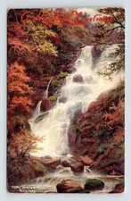 Happy Christmas Torc Waterfall Forest Fall Autumn Muckross Abbey UNP Postcard picture