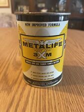 Metalife 3XM Motor Oil Can Advertising Metal Bank Wentzville Missouri Vintage picture