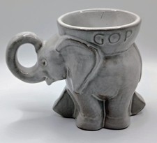 1968 Frankoma Republican GOP Elephant Political Mug - Lt. Grey - 1st GOP Mug picture