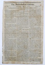 1787 Massachusetts Gazette April 20 John Adams Defence Franklin Rush Bishops picture
