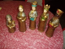  Full Vtg Set SCHMID BROS Paper Mache Christmas Nativity Japan 10