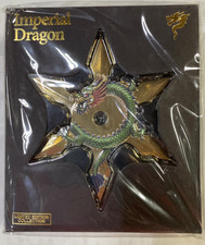2oz .999 AVDP Copper - Gold Gilded Imperial Dragon Ninja Star - Mint In Box picture