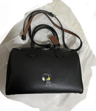 Coach Peanuts Snoopy Woodstock Bennett Mini Boston Shoulder Bag F37271-SVBK new picture