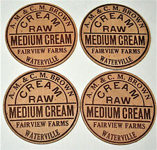 4 AM CM Brown Dairy Fairview Farm Raw Cream Milk Bottle Cap NOS 1950s Waterville picture