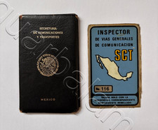 Mexican vintage Secretariat of Communications and Transportation badge ID 1989 picture