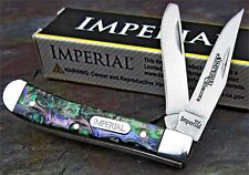 Schrade Imperial Purple Abalone Swirl Celluloid Trapper Folding Pocket Pen Knife picture