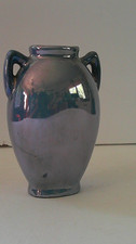 Vintage Japanese Blue Lustreware Double Handled Bud Vase picture