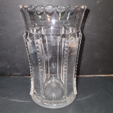 EAPG crystal glass spooner vase scalloped edge 5.6