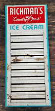 VINTAGE Richmans Country Fresh Ice Cream Sign menu board metal advertisement picture