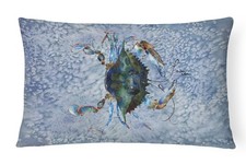 Caroline's Treasures Male Blue Crab Cool Blue Water Throw Pillow 8151PW1216 picture