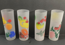 4 Vtg Federal Frosted Tom Collins Tumbler Glasses MCM Gay Fad Each different picture