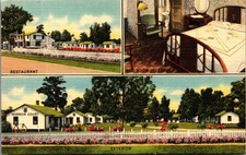 1940s Mirror Tourist Court Savannah GA Linen Postcard U.S. 17 Motor Court picture