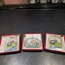 Lot Of 3 Vintage Yosemite 24K Flashed Brass Ornaments picture
