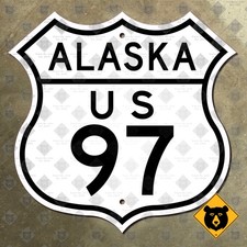 Alaska US route 97 highway marker road sign Alcan Fairbanks Delta Junction 16x16 picture