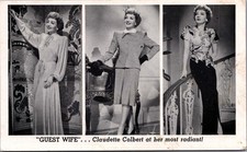 Claudette Colbert GUEST WIFE Movie Promo Postcard 1945 Hollywood Starlet picture