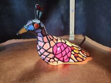 Vintage Stained Glass Peacock Tiffany Style Lamp Light 11