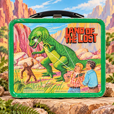 Vintage 1975 Land of the Lost Metal Lunch Box Aladdin Dinosaur Sid Marty Krofft picture