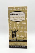 Vintage 50s San Francisco Map Welcome Guide Bay Area California Travel Brochure picture