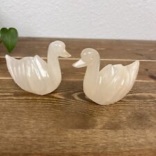Onyx Swan Pencil Holder Vintage Stone Set Of 2 Home Decor picture