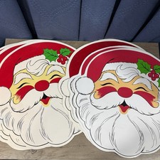 6 Vintage Town & Country Santa Claus Placemats Vinyl 15