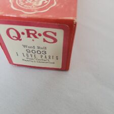 QRS Word Roll I LOVE PARIS From 