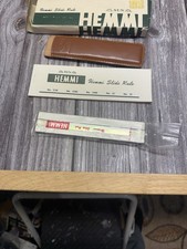 New Vintage SUN HEMMI JAPAN No 34RK Bamboo Slide Rule Brown Leather Case picture