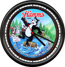 Hamm's Hamms Beer Bear Bar Tavern Barrel Waterfall Wildlife Sign Wall Clock picture