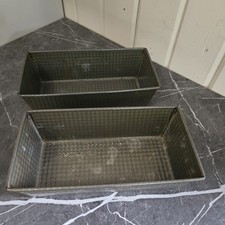 SET OF 2 Vintage Ovenex EKCO Waffle Pattern Metal Bread Loaf Baking Pans #2 picture