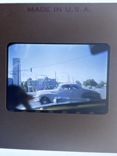 1951 Kodachrome Slide Dallas TX Vintage Car Street Scene From Moving Vehicle picture