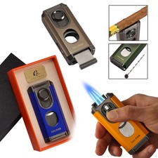Galiner Travel Cigar Jet Flame Torch Lighter Stainless Guillotine Cutter Holder picture