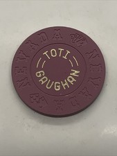 TOTI GAUGHAN Purple Casino Dealers School Chip Las Vegas NV Nevada Mold 1970s picture