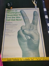 Vintage Original Stop The War March On Washington 11/15/69 Peace Poster RARE picture