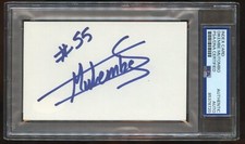 Dikembe Mutombo d2024 signed autograph 3x5 cut Basketball Player PSA Slabbed picture