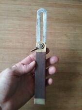 Antique  Wood and Brass Sliding Bevel  8 inch (REF9) picture