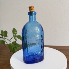 VTG Wheaton Blue Glass Bottle Franks Safe Kidney & Liver Cure Rochester NY picture