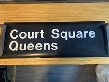 NY NYC SUBWAY ROLL SIGN COURT SQUARE QUEENS NORTH TERMINAL LONG ISLAND CITY ART picture