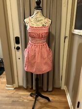 Vintage Gingham Red And White Full Apron picture